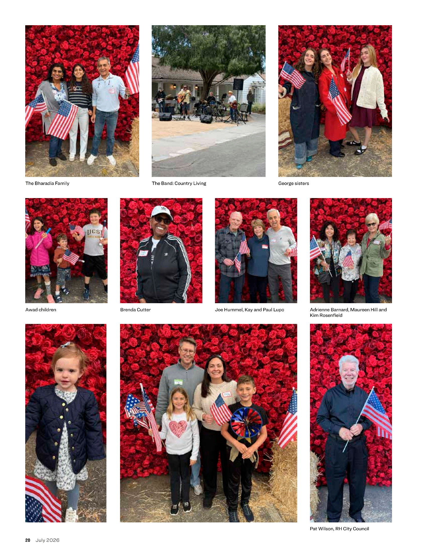 Additional magazine photo spread with residents in front of Tatiana's red rose flower wall